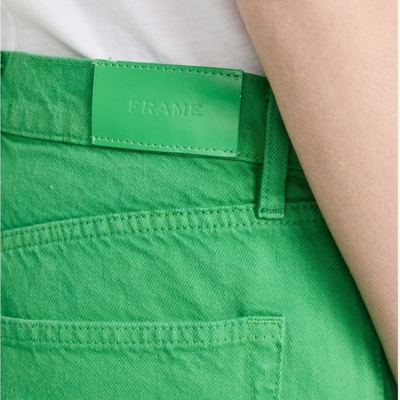 FRAME Le Slouch Jeans Grass Green Size 28 - Picture 5 of 11